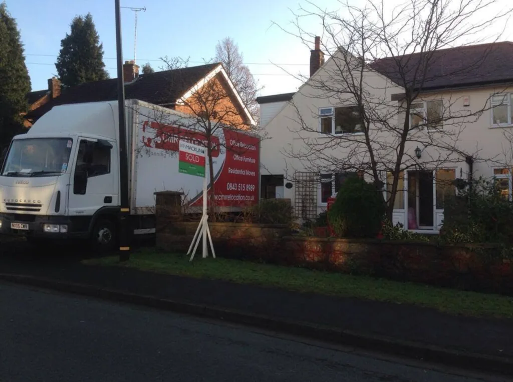 CMR Relocation lorry outside a sold house on moving day