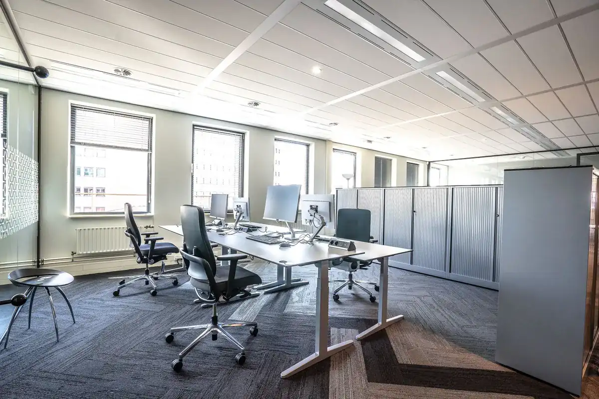 Modern open-plan office ready for an office move in Manchester