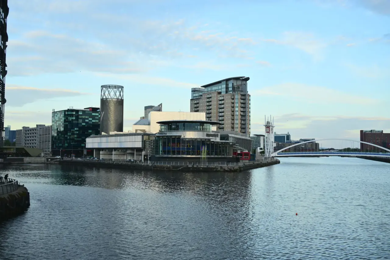 Apartment buildings on the waterfront at Salford Quays